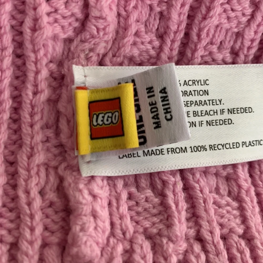 LEGO LIMITED EDITION Minifigure Patch Youth Beanie Hat in Pink